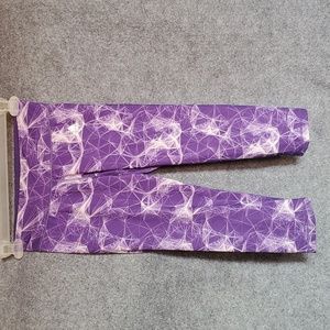 Purple women's Adidas Small S performance athletic climalite capri leggings